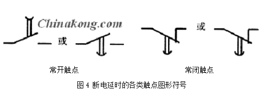 时间继电器的触点图形符号