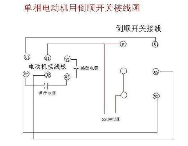 220v倒顺开关实物接线图