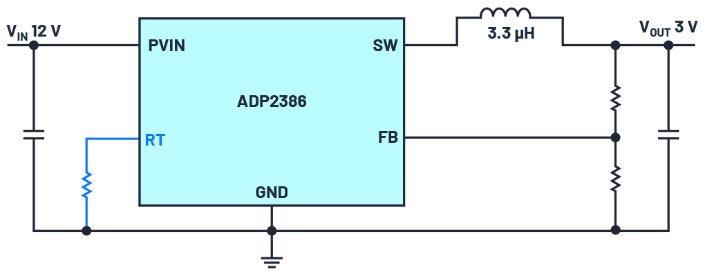 An ADP2386 buck converter