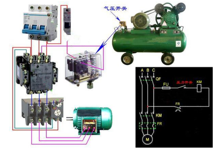 220v压力开关接线图图片